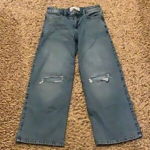 Abercrombie kids high-rise wide leg short jeans size 11 12